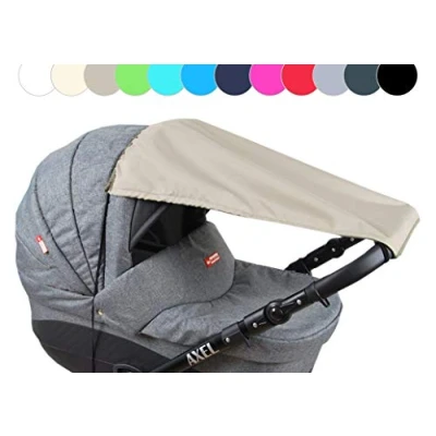 Abbildung von BABYLUX Sonnenschutz UV Rollo Schütz SONNENSEGEL Sonnendach für Kinderwagen Buggy (Khaki)