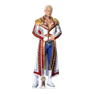 Abbildung von Star Cutouts SC4095 Cody Rhodes Offizieller Ultimate WWE Pappaufsteller in Lebensgröße mit kostenlosem Mini ideal für Fans und Sammler