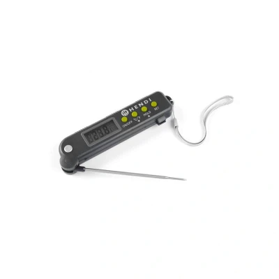 Abbildung von HENDI Einstichthermometer Digital einklappbar 50 C bis 300 Edelstahlsonde Celsius Fahrenheit 16 x 4 2,5 cm, Gastro Thermometer mit Sonde