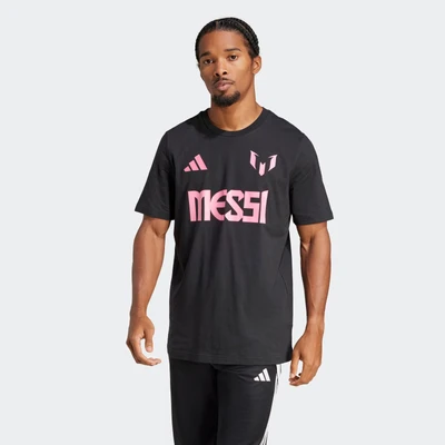 Abbildung von adidas Performance Messi Graphic Tshirt print, Herren, Größe: Large, Black