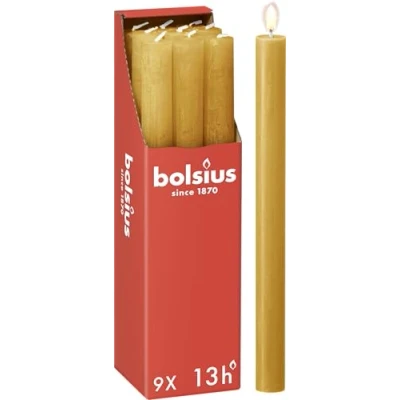 Abbildung von Bolsius Abendkerze Rustikal Honeycomb Gelb 27 cm 9 Stück