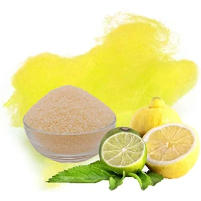 Abbildung von Zuckerwatte Zucker Zitrone Gelb farbiger Aromazucker 100g für die Zuckerwattemaschine