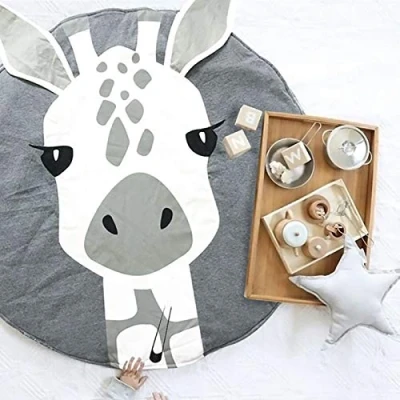 Abbildung von KIKOM Baby Krabbeldecke Cartoon Tier Spielmatte Spieldecke Baumwolle Weiche Schlafteppich für Kinder 90CM (Giraffe)