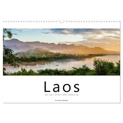 Abbildung von Laos An den Ufern des Mekong (Wandkalender 2025 DIN A3 quer), CALVENDO Monatskalender