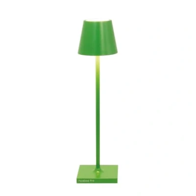 Abbildung von Zafferano, Poldina Micro Lampe, Kabellose, Wiederaufladbare Tischlampe mit Touch Control, Geeignet für Wohnzimmer und Außenbereich, Dimmer, 2200 3000 K, Höhe 27,5 cm, Farbe Gelbgrün
