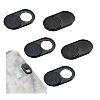 Abbildung von MakakaOnTheRun Handy Kamera Abdeckung für Android Smartphone, iPhone, iPad, Tablet, MacBook, Laptop, Notebook (schwarz) (5 STK 7mm Metall magnetisch)