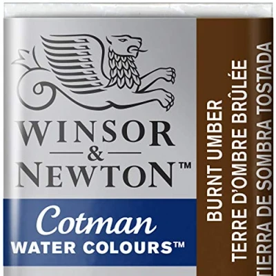 Abbildung von Winsor &amp; Newton 0301076 Cotman Aqarellfarbe 1/2 Napf, gute Transparenz, hervorragender Tönungsstärke und Maleigenschaften, Umber gebrannt