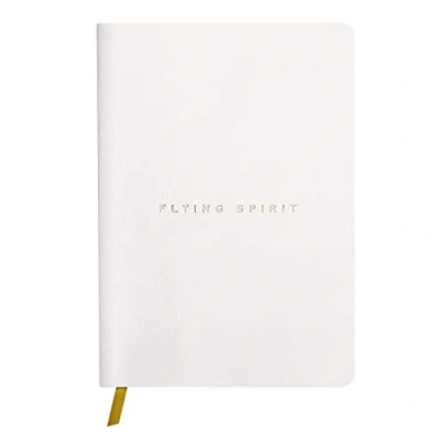 Abbildung von Clairefontaine 104946C Heft Flying Spirit, Cover aus Leder, 14,8 x 21cm, Fadenbindung, Lesezeichen, 90 Blatt, 90g, liniert, 1 Stück, Weiß