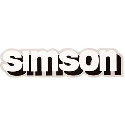 Abbildung von Klebefolie Tank, Schriftzug Simson, weiß/schwarz/Silber Simson S51, S70