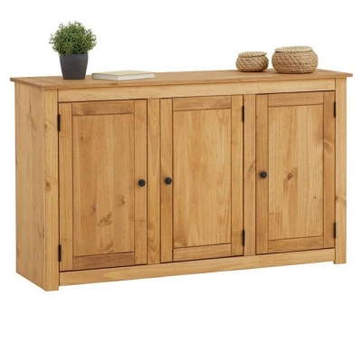 Abbildung von CARO Möbel Kommode CANCUN, Sideboard CANCUN Kiefer Holz, 3 Türen, Wohnzimmer, Vielseitig