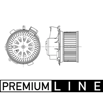 Abbildung von MAHLE ORIGINAL AB 66 000P Innenraumgebläse für Fahrzeuge mit Klimaanlage Links /Rechtslenker ohne integrierten Regler PEUGEOT: 206 Schrägheck