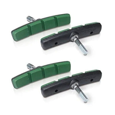 Abbildung von XLC Unisex Erwachsene Bremsschuhe V Brake BS V11 4er Set 72 mm, Schwarz, grün
