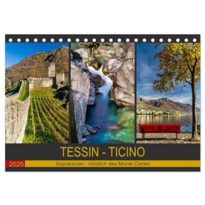 Abbildung von Tessin Ticino (Tischkalender 2025 DIN A5 quer), CALVENDO Monatskalender