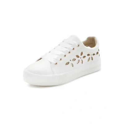 Abbildung von LASCANA Sneaker mit kleinen Cut Outs, Schnürhalbschuhe, Freizeitschuhe VEGAN