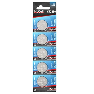 Abbildung von HyCell 5er Pack Lithium Knopfzellen CR2430 3V Knopfbatterien mit erstklassige Qualität äußerst langer Haltbarkeit / Kapazität von 275 mAh für Waage, Uhr, Autoschlüssel, Digitalkamera
