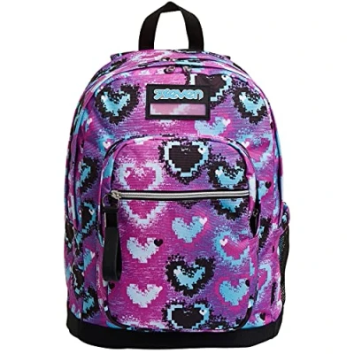 Abbildung von SEVEN RUCKSACK NEW FIT GLOSSY GIRL Backpack für Schule, Uni &amp; Freizeit, Geräumige Schultasche Teenager, Mädchen und Jungen, mit Trinkflaschenfach, rosa, italienisches Design