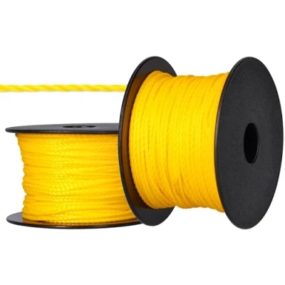 Abbildung von ToolSpace Maurerschnur Bauschnur 50m x 1.6mm Gelb Polypropylen Seide Richtschnur Lotschnur Stärke Pflasterschnur langlebig &amp; reißfest für Wasserwaage