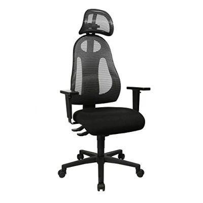 Abbildung von Topstar Bürostuhl Free Art inkl. höhenverstellbarer Armlehnen und Kopfstütze anthrazit/schwarz