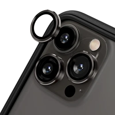 Abbildung von RhinoShield 9H Tempered Glass Kameraprotektoren, kompatibel mit [iPhone 13 Pro / Max] Stoß und Kratzfest, hohe Klarheit, explosionssicheren Schutz, Anti Beschlag Technologie Dunkelgrau