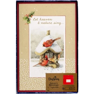 Abbildung von DaySpring Marjolein Bastin Let Heaven &amp; Nature Sing 18 Cardinal Weihnachtskarten und Umschläge (U1009)