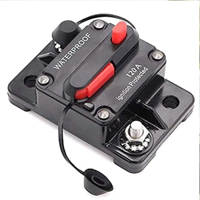 Abbildung von Schutzschalter 50 300A,DC12 48V Sicherungshalter Wasserdicht,Auto Leistungsschutzschalter mit Manueller Reset,Kfz Sicherung für Motor Auto Marine Boat Stereo Audio(120A)