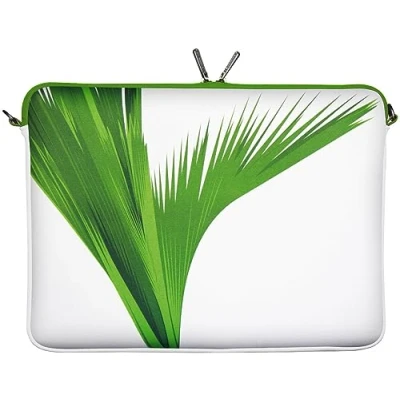 Abbildung von Digittrade LS138 17 Green Designer Laptopschutzhülle Notebooktasche 17,3 Zoll (43,9 cm) Notebook Sleeve Case Tablet Tasche Blume grün weiß