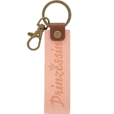 Abbildung von GRUSS &amp; CO Schlüsselanhänger Kunstleder Motiv Prinzessin Anhänger aus rosa mit Prinzessin, inkl. Karabiner 48384