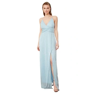 Abbildung von TRENDYOL Damen Maxi A line, Regular Evening Dress and Prom Kleid, Blau, 38 EU