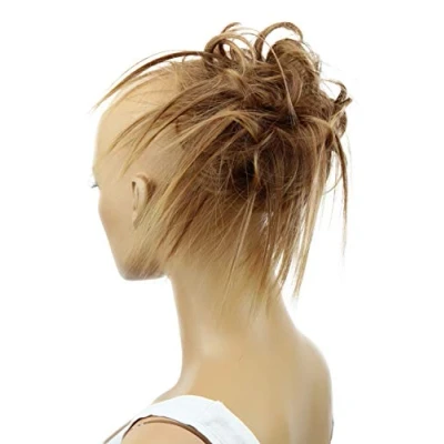 Abbildung von CAISHA Jumbo Haarteil Haargummi Dutt Flora Hochsteckfrisuren Brautfrisuren Natürlich Gewellt Unordentlich DM17cm Braun Mix G6F