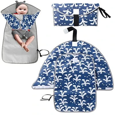 Abbildung von Tyuodna Wickelunterlage Unterwegs,Tragbare Wickelunterlage,Baby Wickelauflage,Wickelunterlage Waschbar,Faltbares Wickelkit,Changing Mat für Heimreisen nach Draußen (Kleiner Schneemann)
