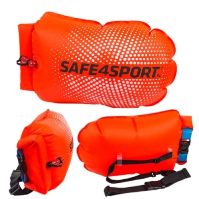 Abbildung von SAFE4SPORT PerfectSwimmer+ Aufblasbare Schwimmboje Sicherheitsboje mit Einer Tasche für Dinge