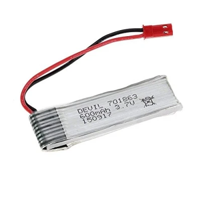 Abbildung von YUNIQUE GREEN CLEAN POWER LiPo Akku 600mAh 3,7V für UDI RC Quadrocopter U818, U818A, U817, U817A Wiederaufladbar Flugzeit 6 8 Min, Ladezeit 60 Silber