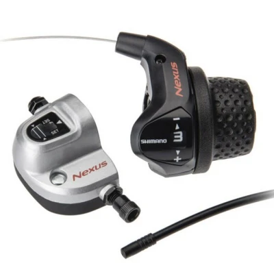Abbildung von Drehgriffschalter 3 Fach Shimano Nexus SL 3S42E Mit Kabeln Und Klickbox Schwarz