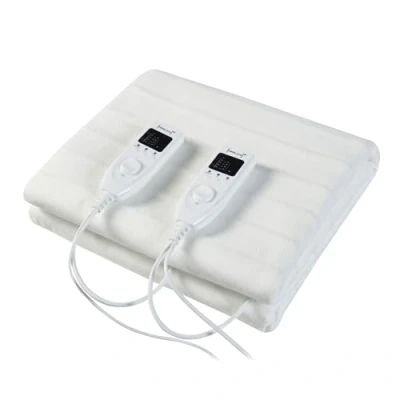 Abbildung von casa.pro Doppelte Elektrische Heizdecke 160x140cm Wärmedecke TÜV geprüft Wärmeunterbett Handwaschbar 2 x 60W 230V 50Hz Weiß