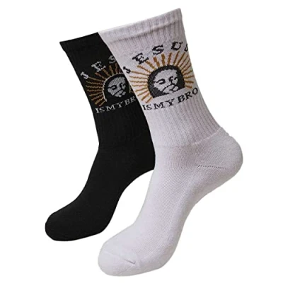 Abbildung von Mister Tee Jesus IS MY BRO Socks 2 PACK Socken, Größe: 47 50, Black/white