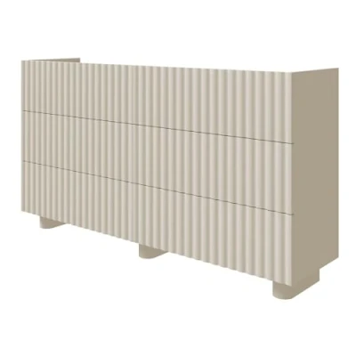Abbildung von Selsey Kommode FIORRA, Doppelkommode mit 6 Schubladen, grifflose Fronten, Greige, 147 cm