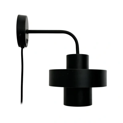 Abbildung von Dyberg Larsen Wandlampe Stoke, schwarz, Ø 20 cm, Metall
