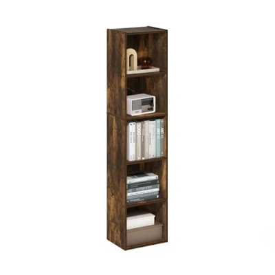 Abbildung von Furinno Pasir 5 stufiges Bücherregal mit offenem Regal, Bernsteinkiefer
