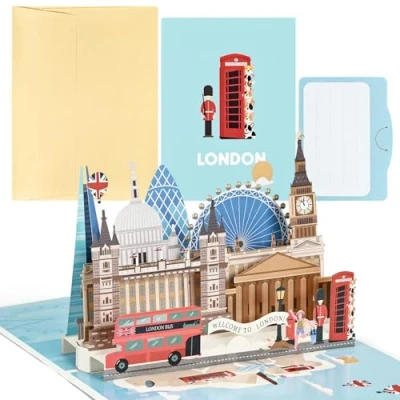 Abbildung von Joyoldelf London Pop Up Karte, 3D Reisegutschein Geschenkkarte für England Reise oder Flitterwochen, Gutscheinkarte, Gutschein zum Geburtstag, Geschenk Karte Urlaub