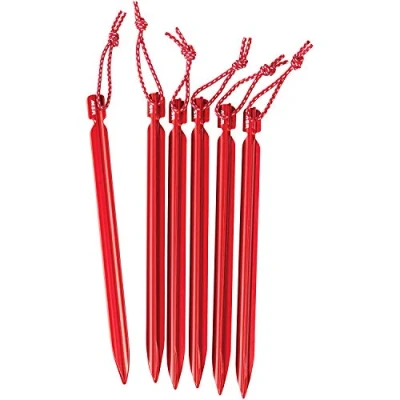 Abbildung von MSR Unisex Erwachsene Groundhog Zeltpfahl Set Zeltheringe, Rot, Mini 6 Inch