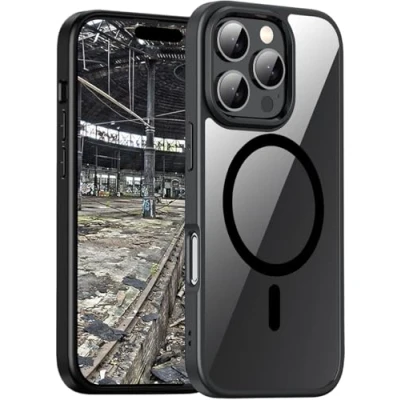 Abbildung von JT Berlin Case Pankow Hybrid MS Hülle kompatibel mit Apple iPhone 16 Pro (Schutz nach US Militärstandard, Wireless Charging (Qi) / magnetisches Aufladen kompatibel) schwarz/transparent