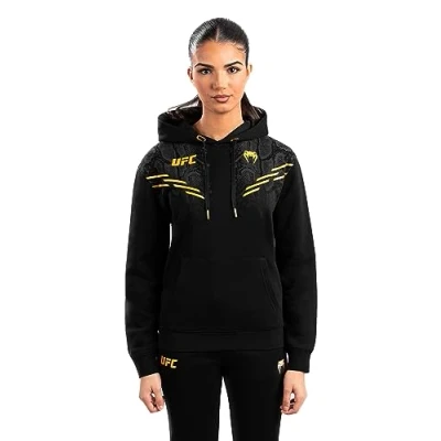 Abbildung von Venum UFC Replica Womens Hoodie Champion Kapuzenpullover, Damen, Größe: Large, Black/gold