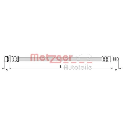Abbildung von METZGER 4110924 Bremsschläuche 439 PEUGEOT: 308 I Schrägheck, SW, 3008
