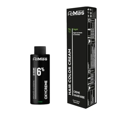 Abbildung von Femmas Haarfarbe Set Mittelblond Amber Schokolade 7.89 I Hair Color Cream 100ml + Oxycreme 6% Permanente Haar Coloration Entwickler Schonend &amp; langanhaltend Salon für Zuhause