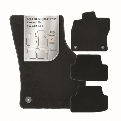 Abbildung von MAT10 Auto Fußmatten passend für VW Golf 7 ( BJ 11/2012 12/2020, Typ AU) &amp; 8 (ab 01/2020, CD) aus Velours 4 teiliges Automatten Set langlebige Erstausrüsterqualität, Made in Germany