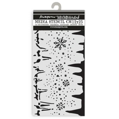 Abbildung von Stamperia Create Happiness Dewdrops Thick Stencil 12x25cm Snowflakes And Ice (KSTDL109)