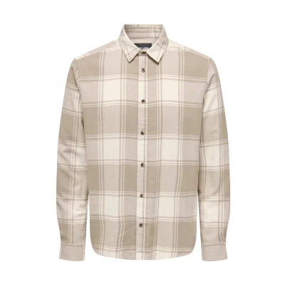 Abbildung von Only &amp; Sons Gudmund Checked NOOS Hemd, Herren, Größe: XS, Beige