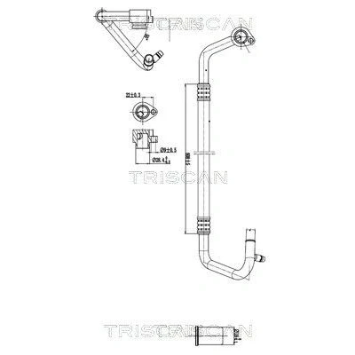 Abbildung von TRISCAN 9010 29022 Hochdruck /Niederdruckleitung, Klimaanlage von Verdampfer nach Klimakompressor AUDI: A4 B8 Avant, A5 Coupe, Limousine