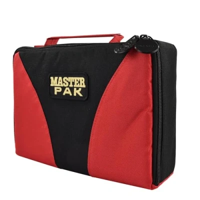 Abbildung von Karella Dartpfeil Darttasche MASTER PAK rot/schwarz, Dart Case Etui Tasche für Dartpfeile Flights