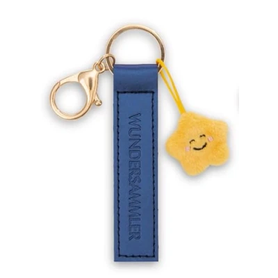Abbildung von NICI Schlüsselanhänger Wundersammler Kunstlederband blau 10cm mit Stern